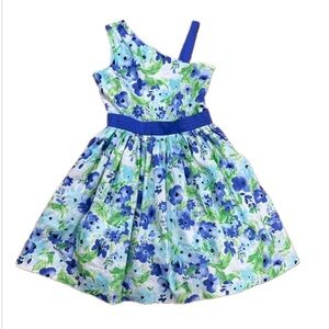 Gymboree Blue/lavender and green Floral dress size 12 NWT